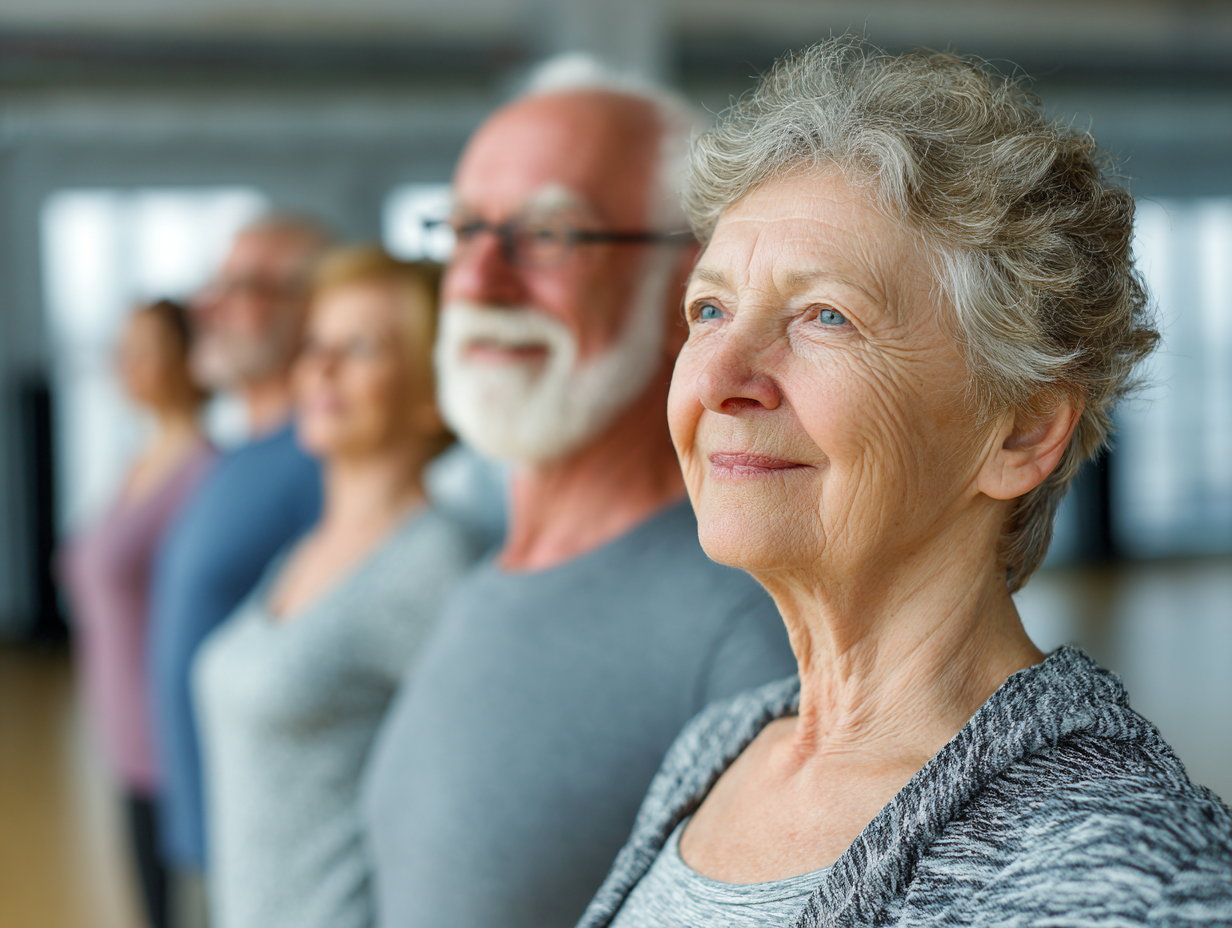 Група людей займається спільними вправами у парку